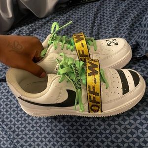 OFF WHITE CUSTOM FORCES 9/10 condition